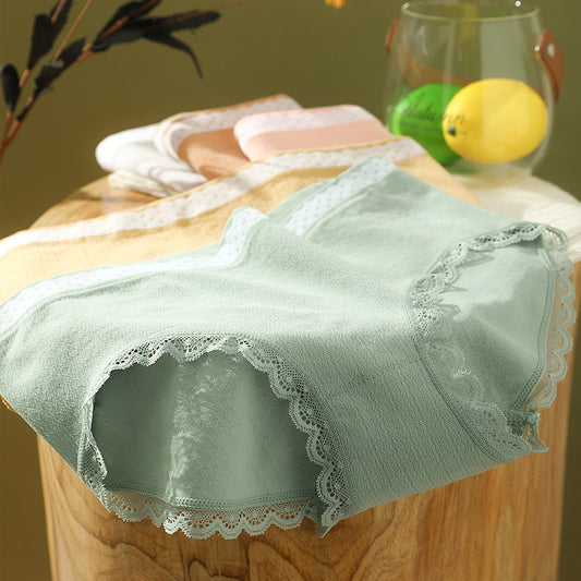 New butterfly clouds label pants graphene modal herringbone color lace middle waist student trip